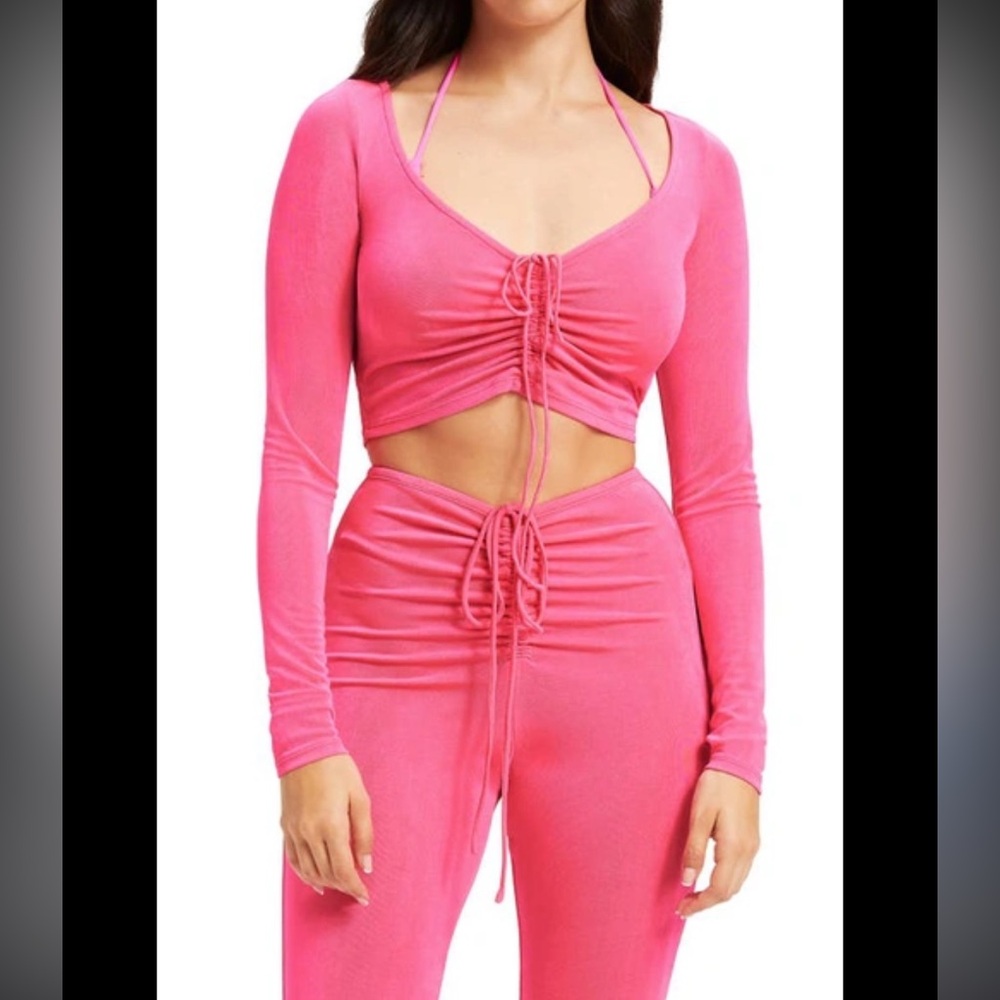 Good American Hot Pink Ruched Set